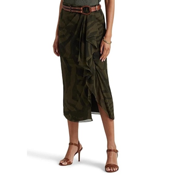 NWT LRL Lauren Ralph Lauren midi A-line skirt - Picture 1 of 10